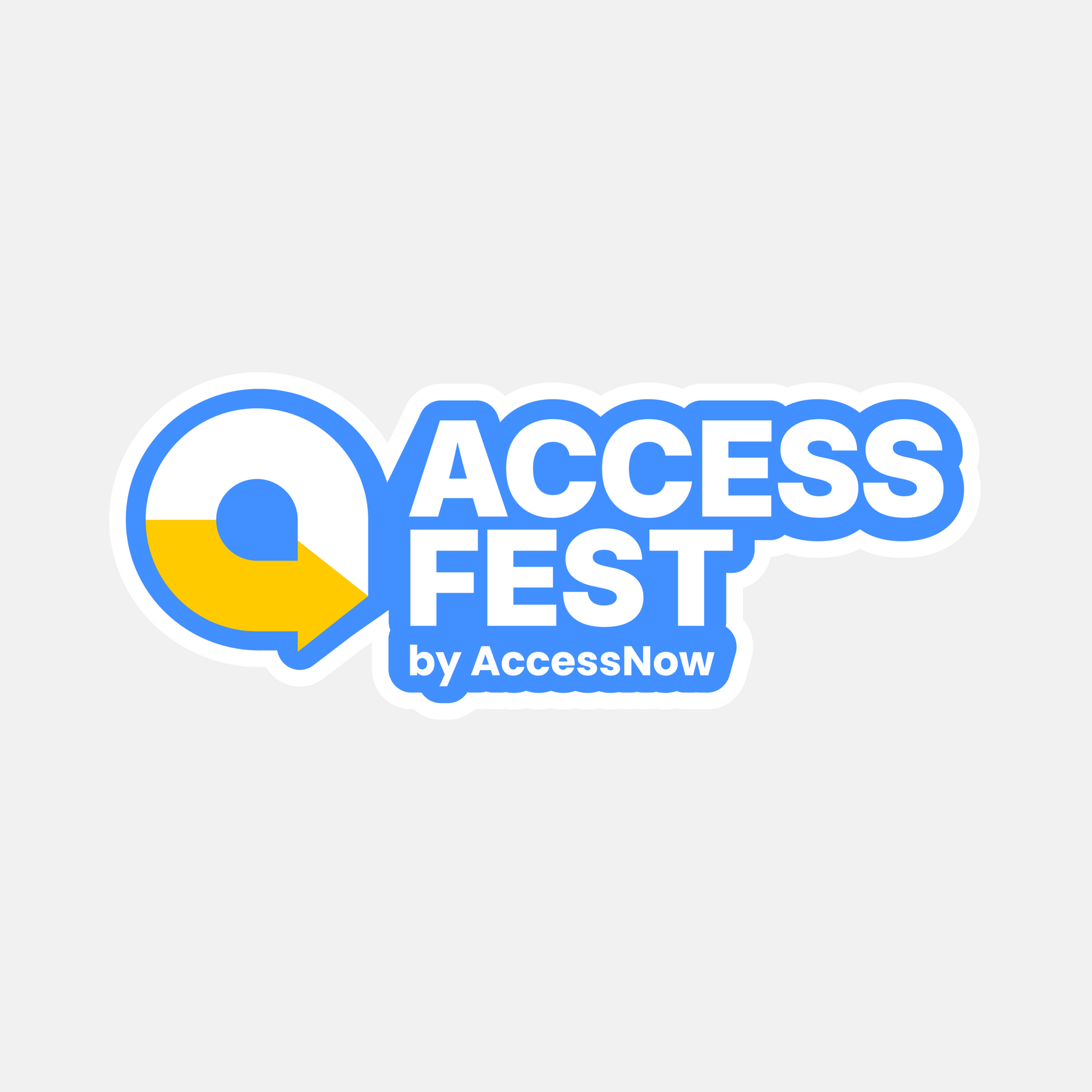 Sticker Logo of Access Fest by AccessNow on a light gray background