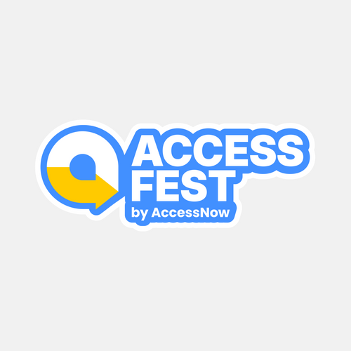 Sticker Logo of Access Fest by AccessNow on a light gray background